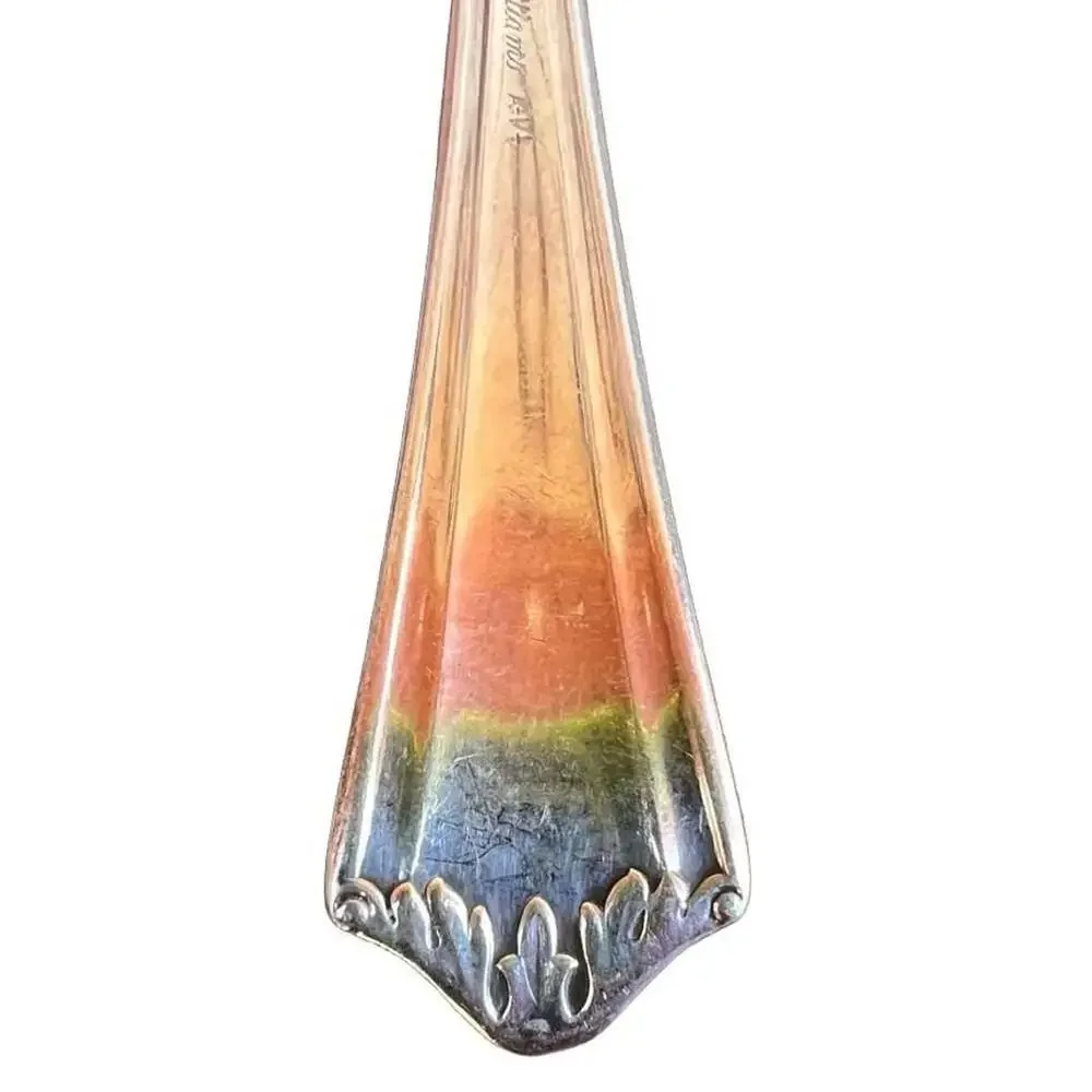 Vintage Williams Bros Silver Plated A-14 Sauce Cream Ladle with Floral Scroll
